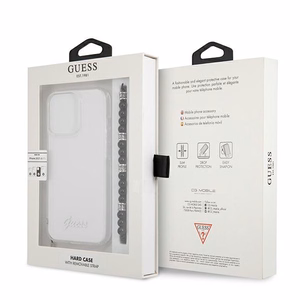 Guess GUHCP13XKPSBK iPhone 13 Pro Max 6.7" прозрачный жёсткий чехол Black Pearl