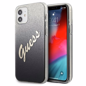 Guess GUHCP12SPCUGLSBK iPhone 12 mini 5.4" чёрный/чёрный жёсткий чехол Glitter Gradient Script