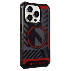 Audi IML Sport MagSafe Ümbris iPhone 15 Pro Max 6.7" must/must hardcase AU-IMLMIP15PM-RSQ/D2-BK