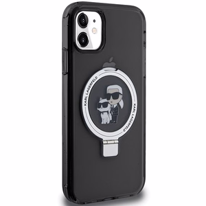 Karl Lagerfeld Ring Stand Karl&Choupette MagSafe ümbris jaoks iPhone 11 / Xr - must