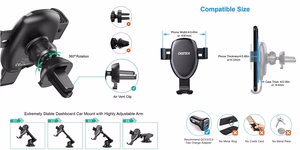 Car Phone Mount CHOETECH, koos juhtmevaba charging function, 10W