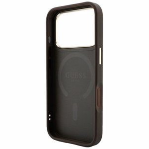 Guess Embossed 4G Classic MagSafe-ümbris iPhone 17 Pro Max / 18 Pro Max jaoks, pruun