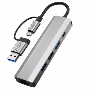 Tech-Protect HB03 HUB Adapter 5in1 USB-C + USB2.0 + USB3.0 + RJ45 - hall