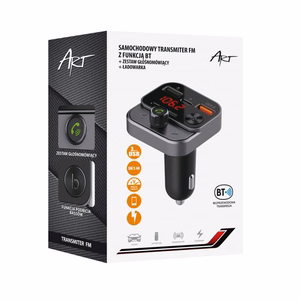 ART FM-transmitter bluetooth 5.0 + USB A QC3.0 + Typ C (kokku 30W) FM-84B must