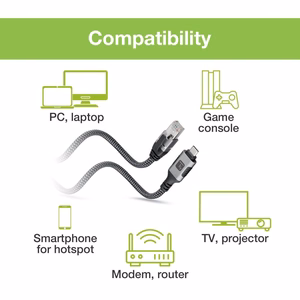 Techly ICOC U3C-RJ45-030 võrgukaabel Hõbedane, Must 3 m Cat6 F/UTP (FTP)