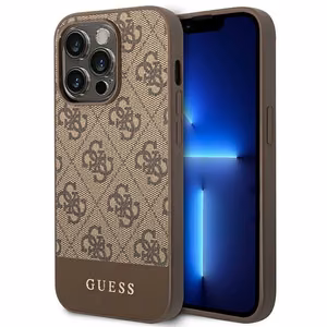 Guess GUHCP14LG4GLBR iPhone 14 Pro 6.1" pruun/pruun kõva korpus 4G Stripe Collection