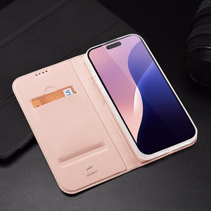 DUX DUCIS wallet ümbris SKIN PRO jaoks IPHONE 16 Pro Max roosa