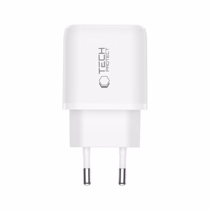 Tech-Protect NCA65W-GaN 2 pesaga 65 W PD/QC 3.0 seinatoiteadapter – valge
