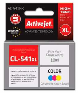 Activejet AC-541NX – kolmevärviline tindikassett, asendab Canon CL-541XL, 18 ml, Supreme