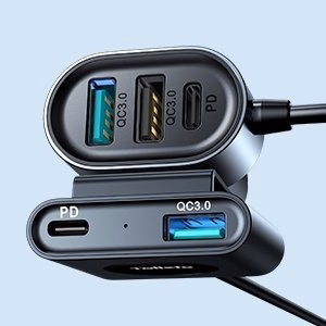 Joyroom car Laadija 2xPD + 2xQC3.0 72W 1.5m must (JR-CL05)