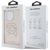 KARL LAGERFELD ümbris jaoks IPHONE 16 Pro KLHCP16LHKHDCELP (IML Rhinestones S K Head) roosa