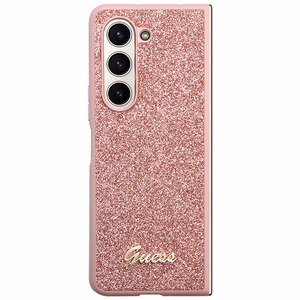 Guess Glitter Script чехол для Samsung Galaxy Z Fold 5 - розовый