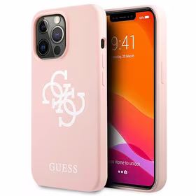Guess Silicone 4G Logo Ümbris jaoks iPhone 13 Pro Max 6.7" - roosa