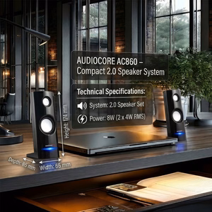 Audiocore AC860 kõlar 2-suunaline 4 W must juhtmega