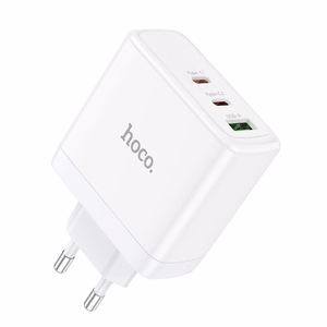 Phone Laadija Hoco 2 x USB C + USB A GaN QC PD 65W N30 valge