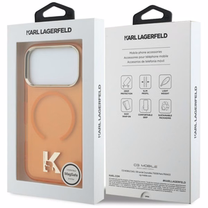 Karl Lagerfeld IML K Head Logo MagSafe Ümbris for iPhone 17 Pro - oranž