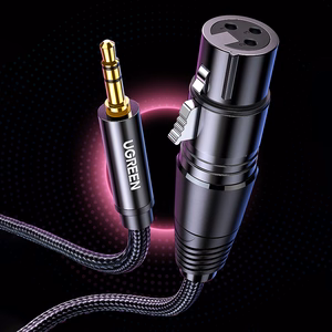 Ugreen AV182 helikaabel 3.5mm mini jack (isane) - XLR (emane) 1m - must
