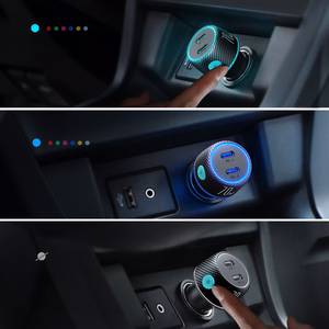 2x USB C 70W car Laadija with LED backlight Joyroom JR-CCN02 - must