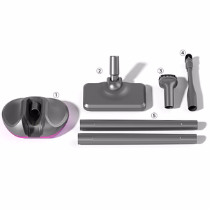4-in-1 Vertical Handheld Vacuum Cleaner with Dust Mite Removal Brush - Gray