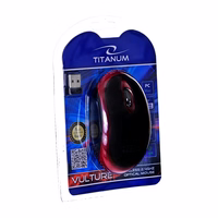 Titanum TM116E Wireless 3D mouse 2.4GHZ must / punane