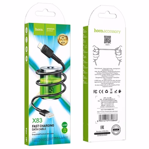 Кабель USB A to Lightning Hoco 2,4A 1 м X83 чёрный