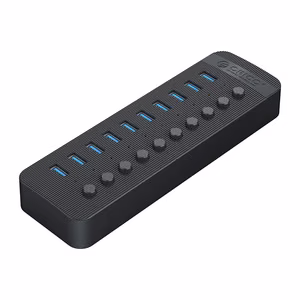 Orico CT2U3-10AB 10x USB-A 3.0 jaotur lülititega - must