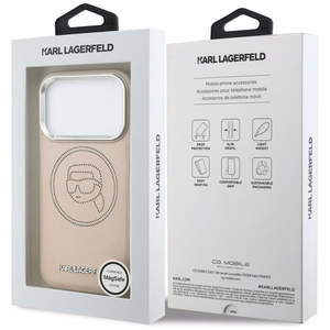 Karl Lagerfeld K Head Point Logo MagSafe Ümbris for iPhone 17 Pro Max - roosa