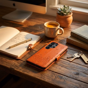 Чехол-книжка для Samsung A27 Mezzo Book кошки коричневый