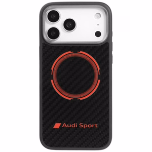 Audi RSQ Carbon Fiber Sport Punane Circle MagSafe Ümbris jaoks iPhone 17 Pro Max - Must