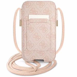 Guess Сумочка GUPHL4GMGPI 6,7" розовый/розовый жесткий чехол 4G Big Metal Logo
