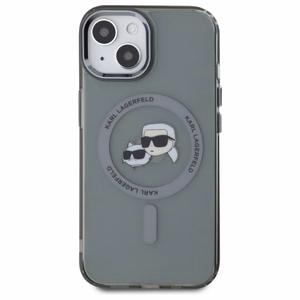 Karl Lagerfeld KLHMP15SHLSKCK iPhone 15 6.1" must/must hardcase IML Metal Karl&Choupette Head MagSafe