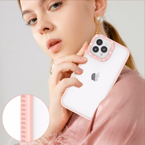 Чехол Kingxbar Sparkle Series для iPhone 13 Pro Max с кристаллами на задней крышке розовый