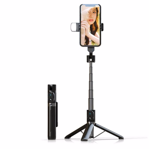 Selfie Stick - with detachable bluetooth remote control, tripod and LED light - P90D BLACK