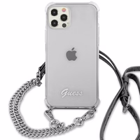 Guess GUHCP12LKC4GSSI iPhone 12 Pro Max 6.7" läbipaistev kõvakott 4G hõbedane kett
