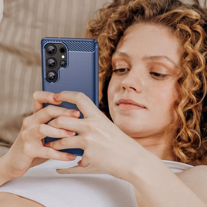 Carbon Ümbris jaoks Samsung Galaxy S25 Ultra - sinine