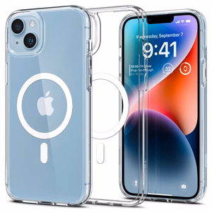 Spigen Ultra Hybrid Mag ümbris MagSafe'iga iPhone 14-le - läbipaistev/valge