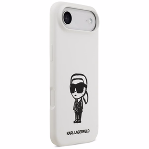 KARL LAGERFELD ümbris jaoks IPHONE 17 Air compatible with MagSafe KLHMP17MSKIGROH (Silicone W/ KL Sketch & Logo) valge