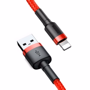 Baseus Cafule USB Lightning кабель 2.4A 1 м (чёрный+красный)