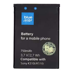 Aku jaoks Sony Ericcson K310i / K510i / J300 / W200 / T280 750 mAh Sinine Star Premium