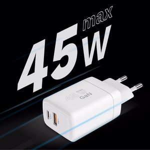 Kruger&Matz 45 W GaN võrgulaadija Power Delivery ja Quick Charge'iga