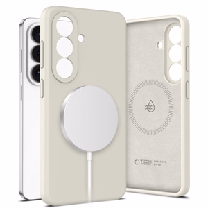 Чехол Tech-Protect Silicone MagSafe для Samsung Galaxy S26+ бежевый