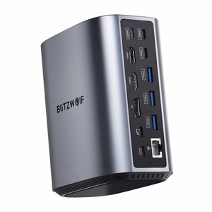 Blitzwolf BW-TH15 17in1 Dokkimisjaam 2xHD+DP+4xC+3xUSB 3.0+USB 3.1+C 3.2+C PD+RJ45+micro SD+SD+3.5mm Audio