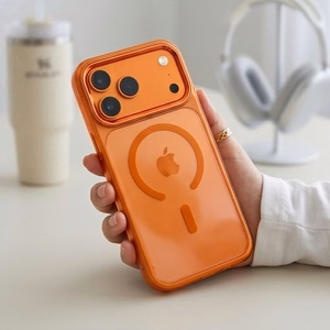 Tech-Protect Magmat MagSafe CC ümbris mudelile iPhone 17 Pro / 18 Pro – oranž ja läbipaistev