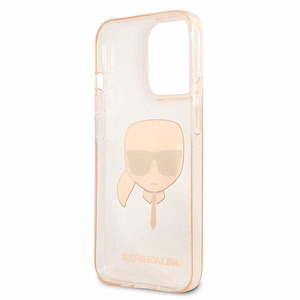 Karl Lagerfeld Glitter Karl's Head чехол для iPhone 13 Pro / iPhone 13 - золотой