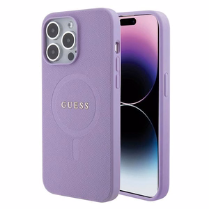 Guess GUHMP15XPSAHMCU iPhone 15 Pro Max 6.7" фиолетовый/фиолетовый жёсткий чехол Saffiano MagSafe