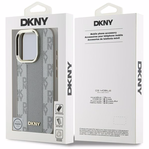 DKNY Checkered Pattern Magsafe Чехол для iPhone 16 Pro Max - бежевый