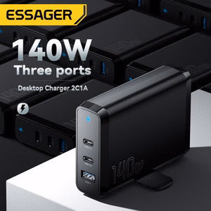 Laadija Essager Peak 2 Must 140W (2xPD / QC3.0)