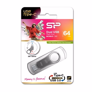 Silicon Power Mobile C80 USB mälupulk 64 GB USB Type-A / Type-C 3.0 titaan