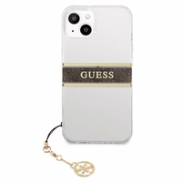 Guess GUHCP13SKB4GBR iPhone 13 mini 5.4" läbipaistev kõvakott 4G pruun rihmaga Charm