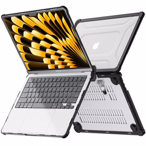 Tech-Protect SmartShell Pro ümbris jaoks MacBook Air 13" 2023-2025 M2 / M3 / M4 - läbipaistev and must